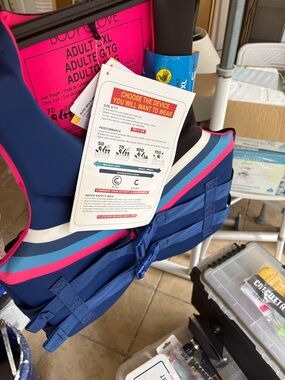 Body Glove Blue, Black & Pink Adult Life Vest - L/XL